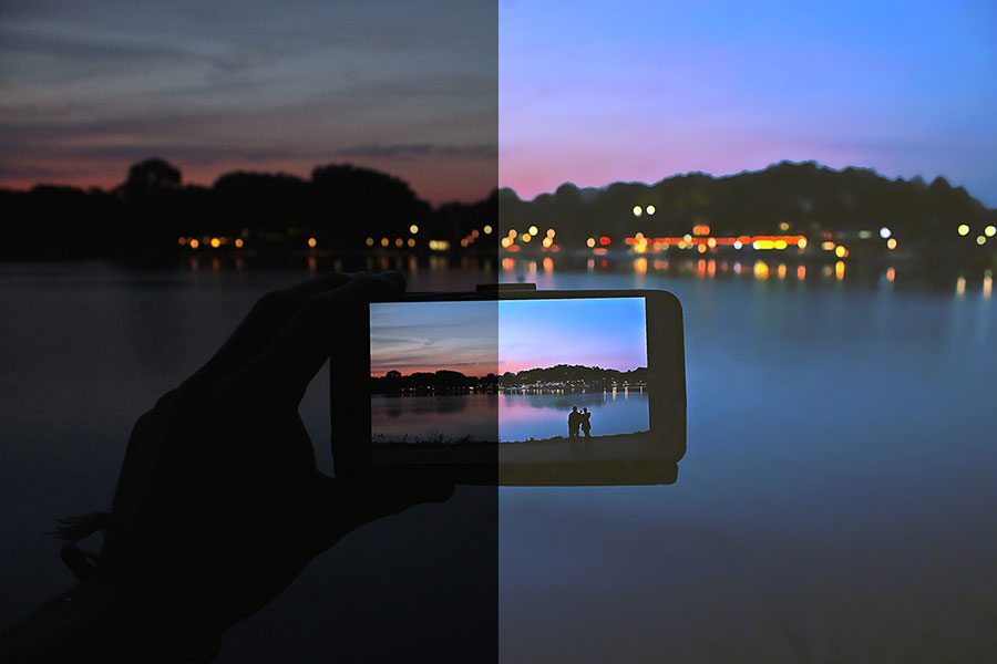 Acción antes-después-de-la-noche Conjunto de acciones de Photoshop para retocar fotos nocturnas
