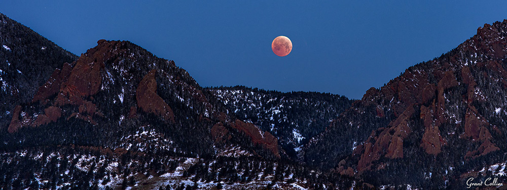 Lunar Eclipse Over Boulder Flatirons