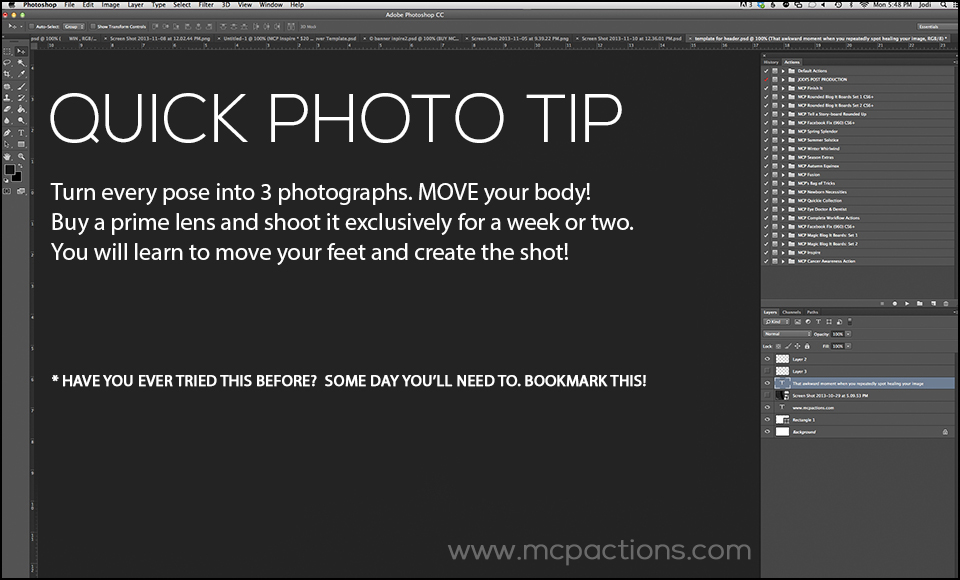 Quick-Tip-1 How to Easily Get More Images With Less Effort Activities Photography Tips Photoshop Tips  