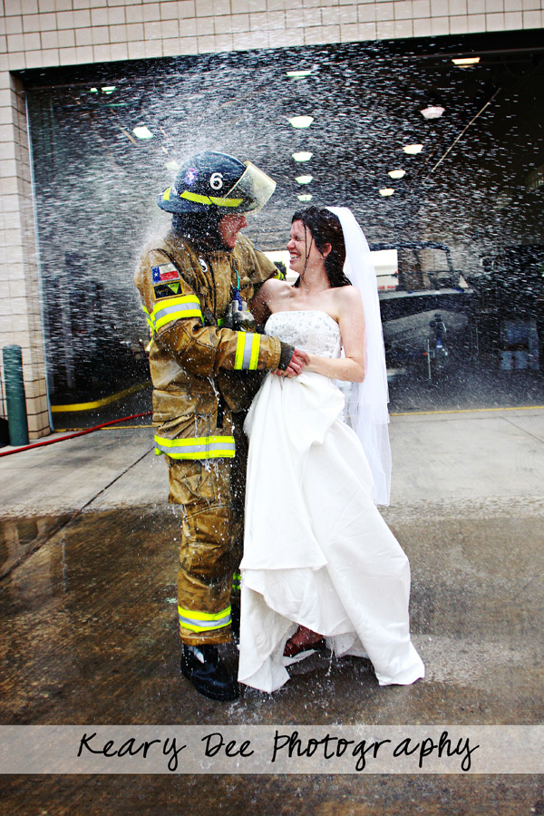 bride-and-fireman-all-wet April Showers - Photos of Rain, Umbrellas, Boots, and More... Activities Photo Sharing & Inspiration  