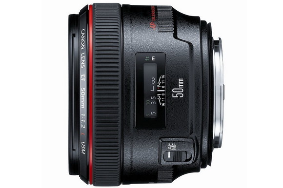 Lensa utama Canon EF 50mm f / 1.2L USM