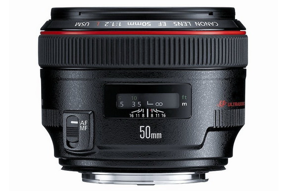 Canon 50mm f / 1.2L lensi kuu