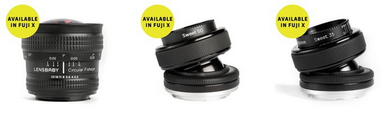 Lensbaby nagpagawas upat ka mga lente alang sa Fujifilm X-mount camera