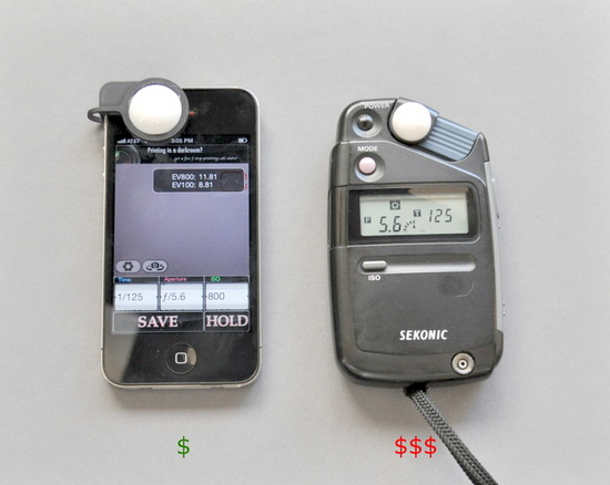 luxi-incident-light-meter-iphone-comparison Extrasensory Devices announces Luxi, a cheap light meter for iPhone News and Reviews  