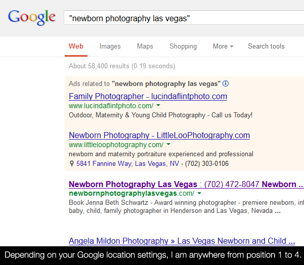 newborngooglerank Kaip patekti į „Google“ paiešką kaip vietinio fotografijos verslo verslo patarimai