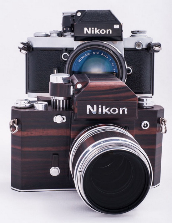 nikon-f2d-vs-f2 Nikon F2D ist eine hölzerne Nachbildung der originalen F2-Spiegelreflexkamera