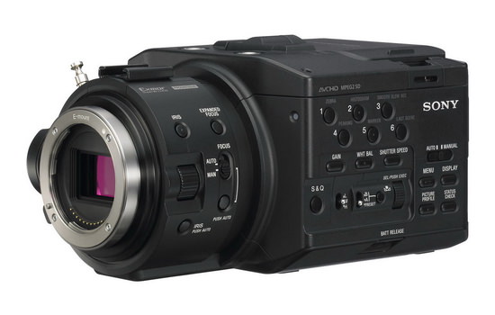 sony-fs100 Sony E-Mount 4K Kamera fir Canon C100 a C300 Rumeuren "ëmzebréngen"