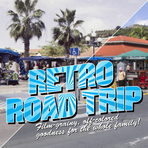 Retro Road Trip Photoshop ການກະ ທຳ ທີ່ ກຳ ນົດໄວ້